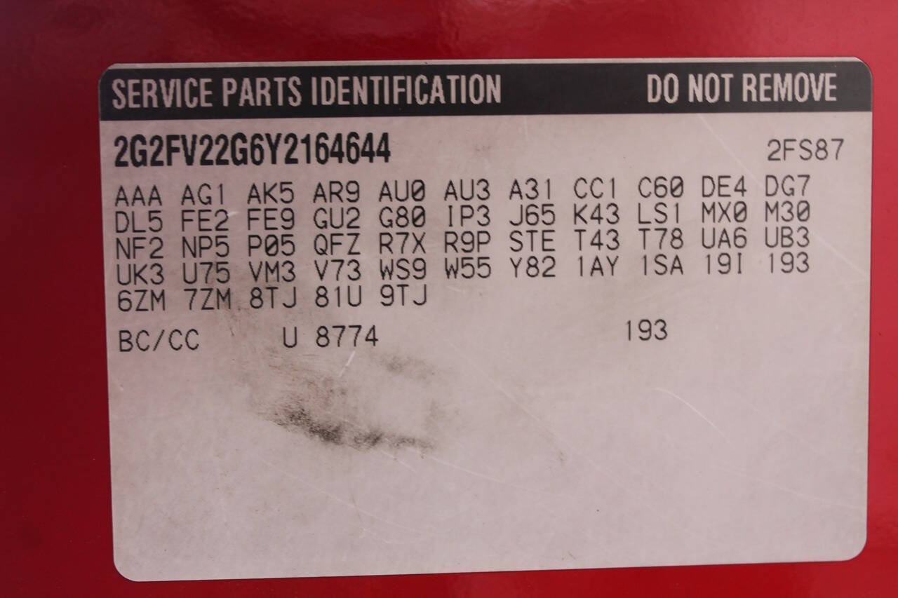 Used 2000 Pontiac Firebird Formula w/ Security Pkg RWD image 19