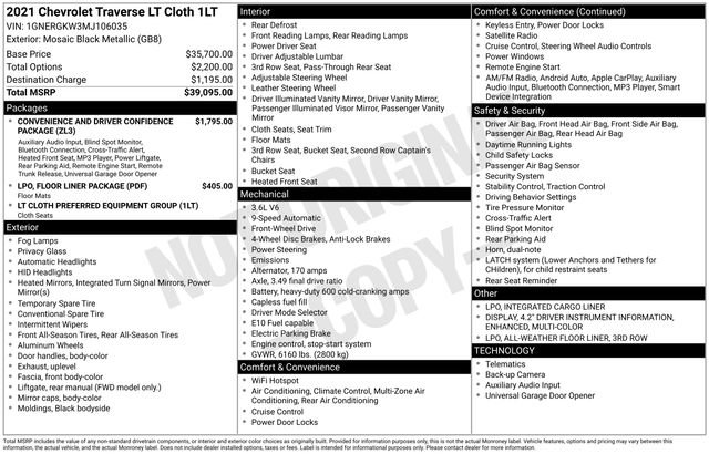 Certified 2021 Chevrolet Traverse LT image 7