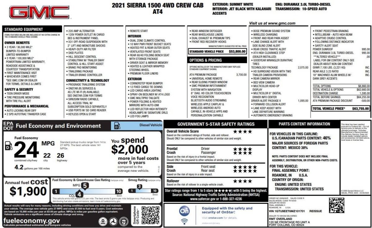 Used 2021 GMC Sierra 1500 AT4 w/ AT4 Premium Package AWD/4WD image 16