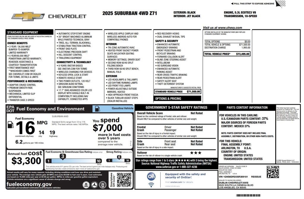 Used 2025 Chevrolet Suburban Z71 AWD/4WD image 3