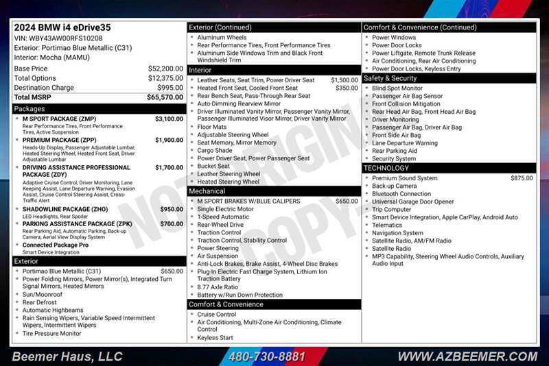 Used 2024 BMW i4 eDrive35 w/ M Sport Package RWD image 3