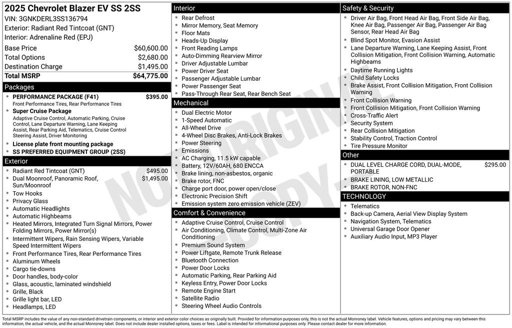 Used 2025 Chevrolet Blazer EV SS w/ Performance Package image 3