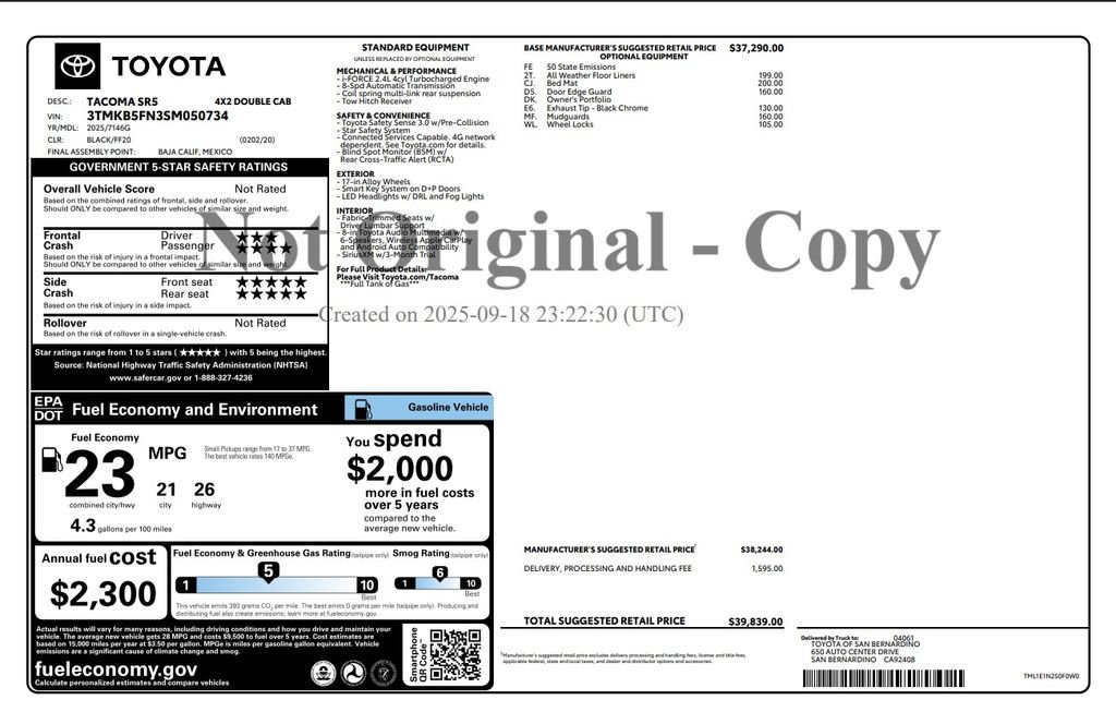 Used 2025 Toyota Tacoma SR5 RWD image 4