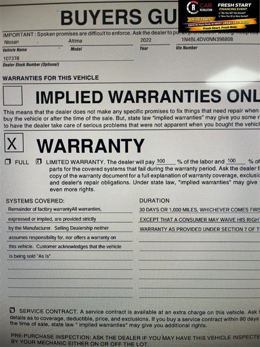 Used 2022 Nissan Altima 2.5 SV image 2