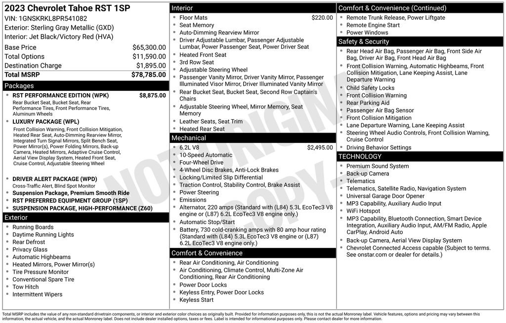 Certified 2023 Chevrolet Tahoe RST w/ RST Performance Edition AWD/4WD image 3