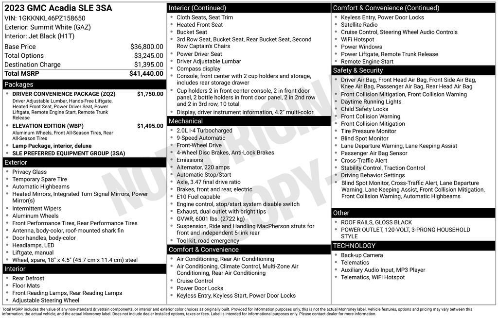 Used 2023 GMC Acadia SLE w/ Driver Convenience Package image 17