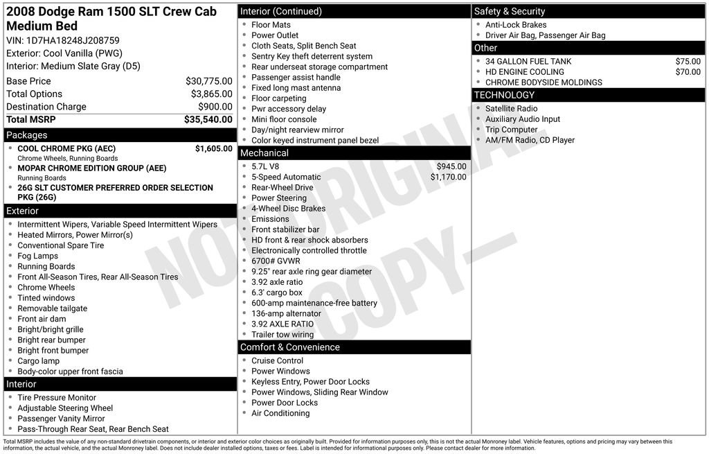 Used 2008 Dodge Ram 1500 Truck SLT w/ Cool Chrome Pkg RWD image 38