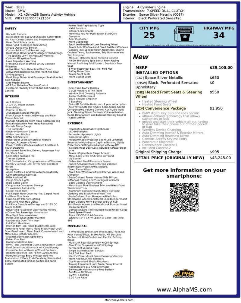 Used 2023 BMW X1 xDrive28i w/ Convenience Package image 3