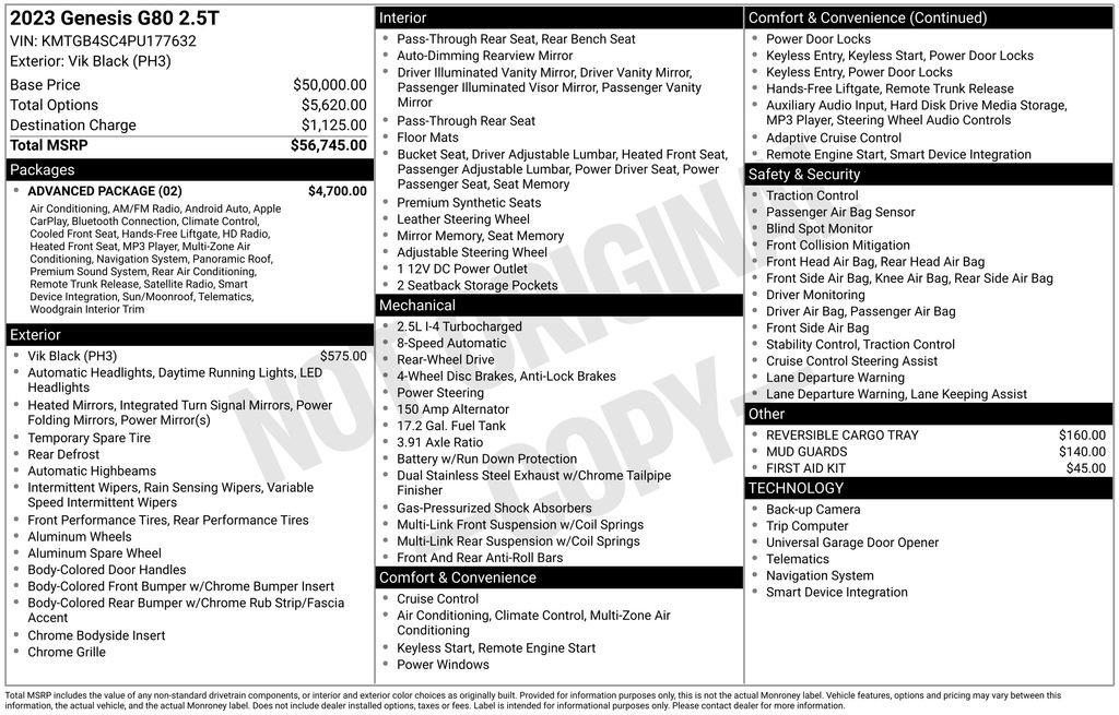 Used 2023 Genesis G80 2.5T w/ Advanced Package image 15