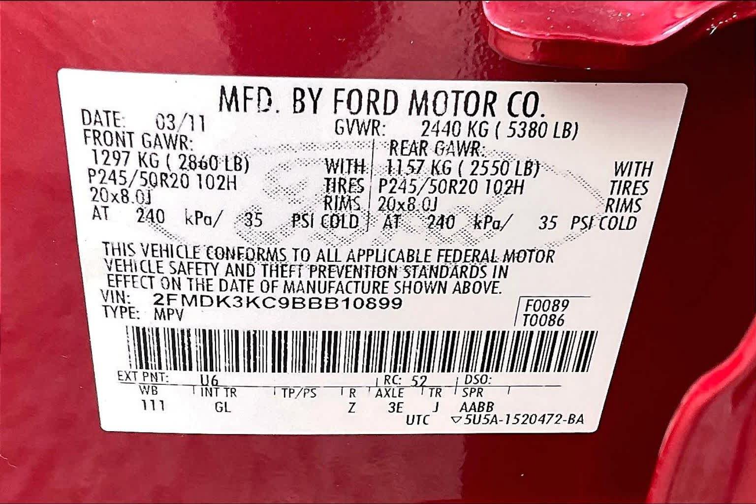Used 2011 Ford Edge Limited w/ 302A Rapid Spec Order Code FWD image 32