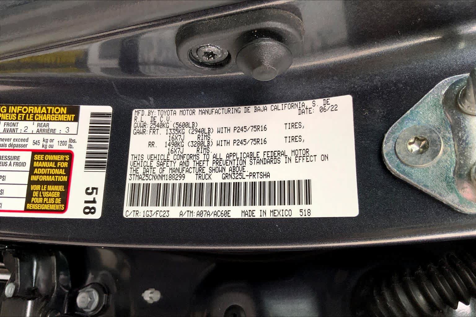 Used 2022 Toyota Tacoma SR5 w/ Technology Package RWD image 34
