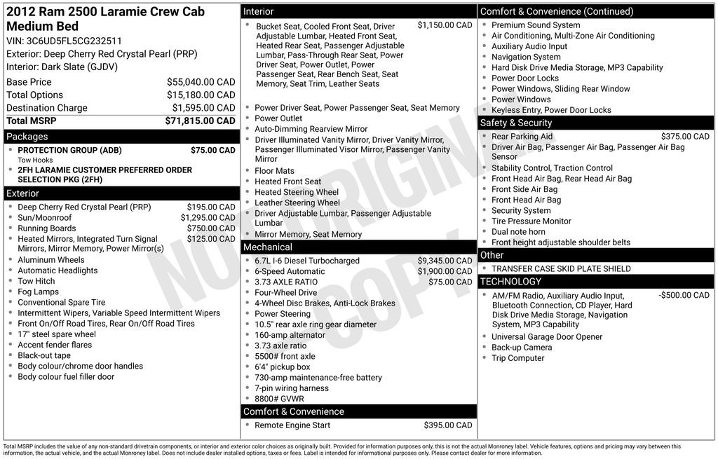 Used 2012 RAM 2500 Laramie w/ Protection Group image 12