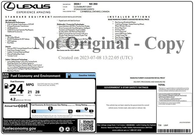 Used 2024 Lexus NX 350 AWD w/ Cold Area Package image 2