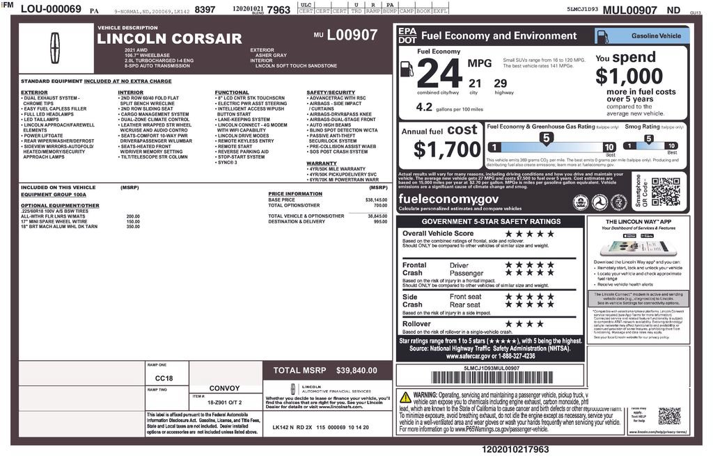 Used 2021 Lincoln Corsair AWD image 9