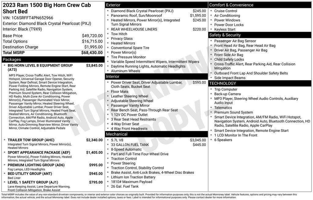 Used 2023 RAM 1500 Big Horn AWD/4WD image 54