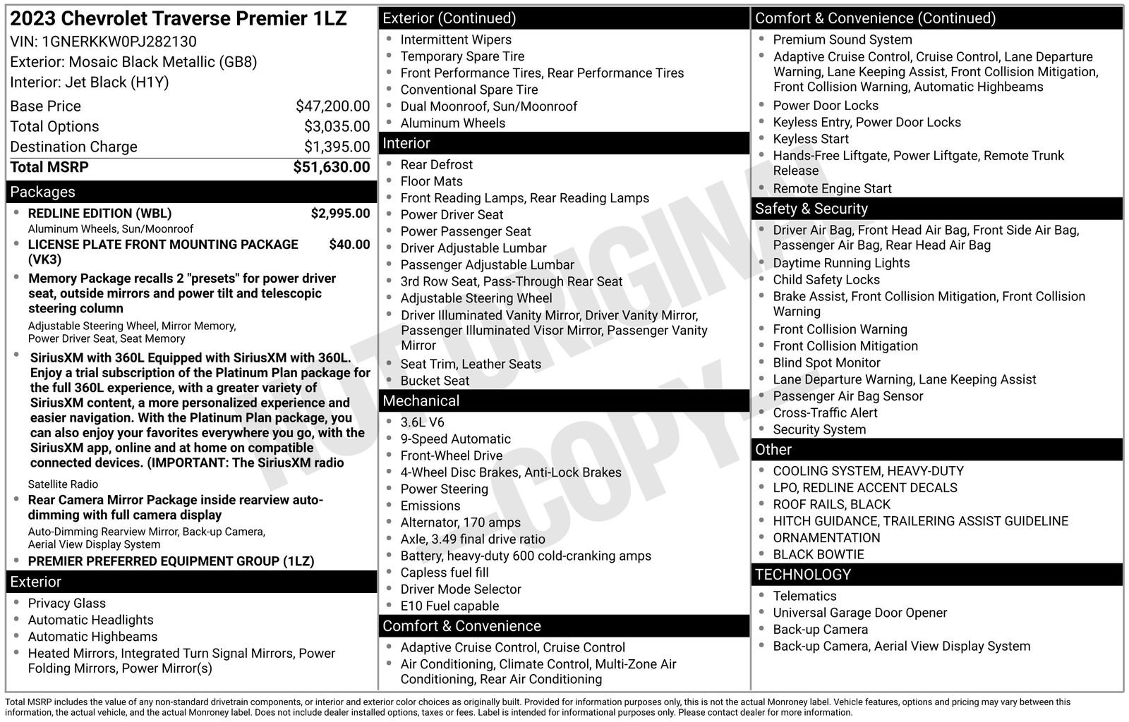 Used 2023 Chevrolet Traverse Premier w/ Redline Edition FWD image 39