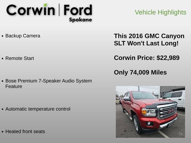 Used 2016 GMC Canyon SLT w/ Driver Alert Package image 6