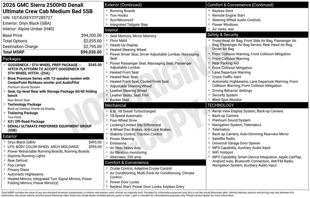 Used 2026 GMC Sierra 2500 Denali Ultimate AWD/4WD image 5