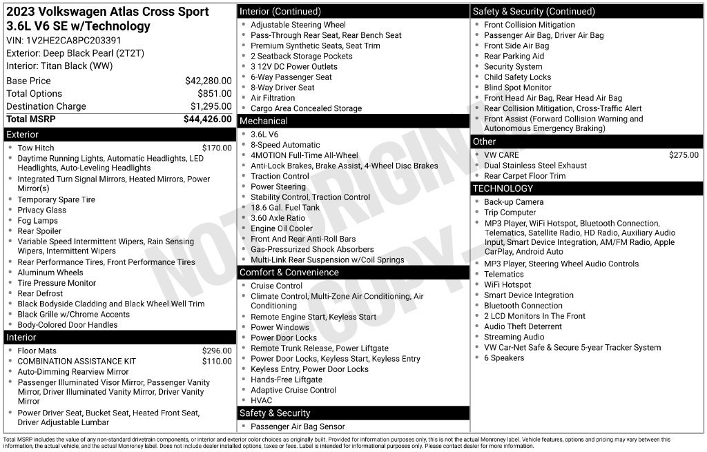 Used 2023 Volkswagen Atlas Cross Sport SE AWD/4WD image 12