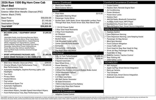Certified 2026 RAM 1500 Big Horn RWD image 8