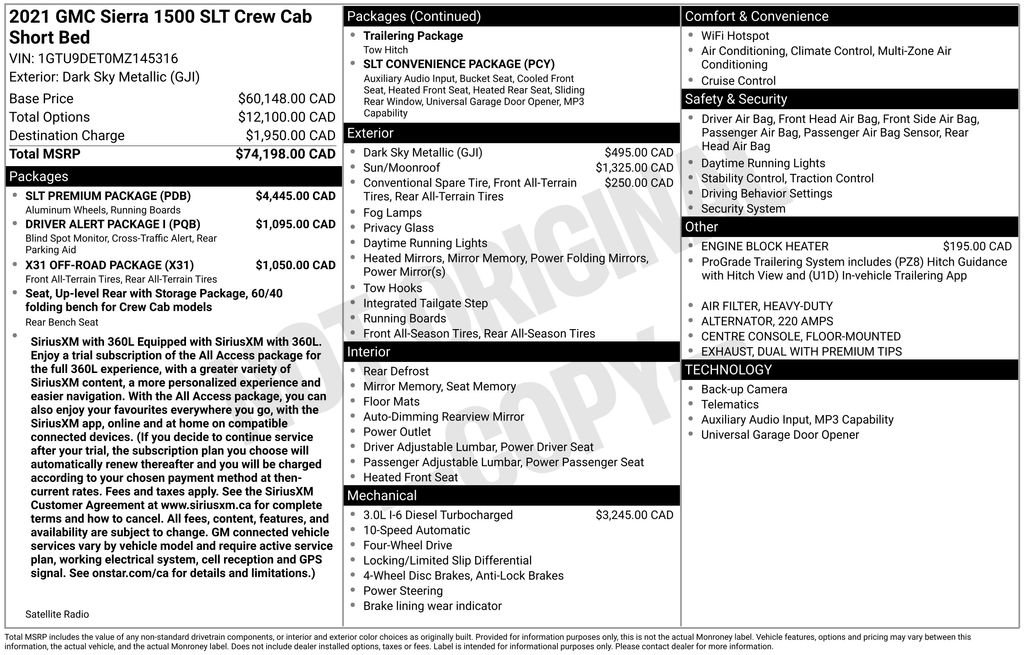 Used 2021 GMC Sierra 1500 SLT w/ SLT Premium Package AWD/4WD image 30