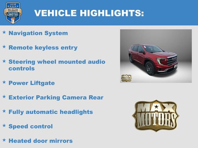 New 2026 GMC Acadia Elevation w/ LPO, Floor Liner Package AWD/4WD image 6