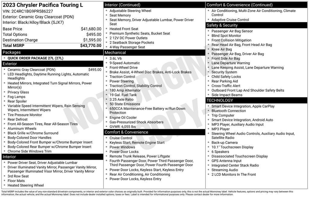 Used 2023 Chrysler Pacifica Touring-L FWD image 32