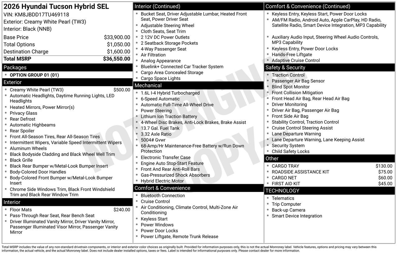 New 2026 Hyundai Tucson SEL AWD/4WD image 32