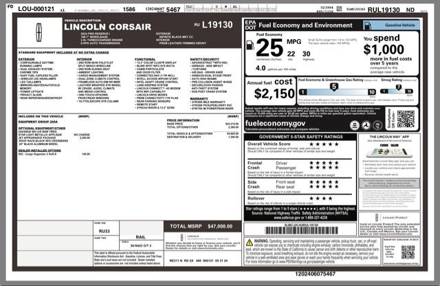 Used 2024 Lincoln Corsair Reserve w/ Jet Appearance Package image 31