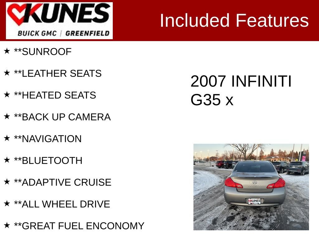 Used 2007 INFINITI G35 x Sedan w/ Premium Pkg image 2