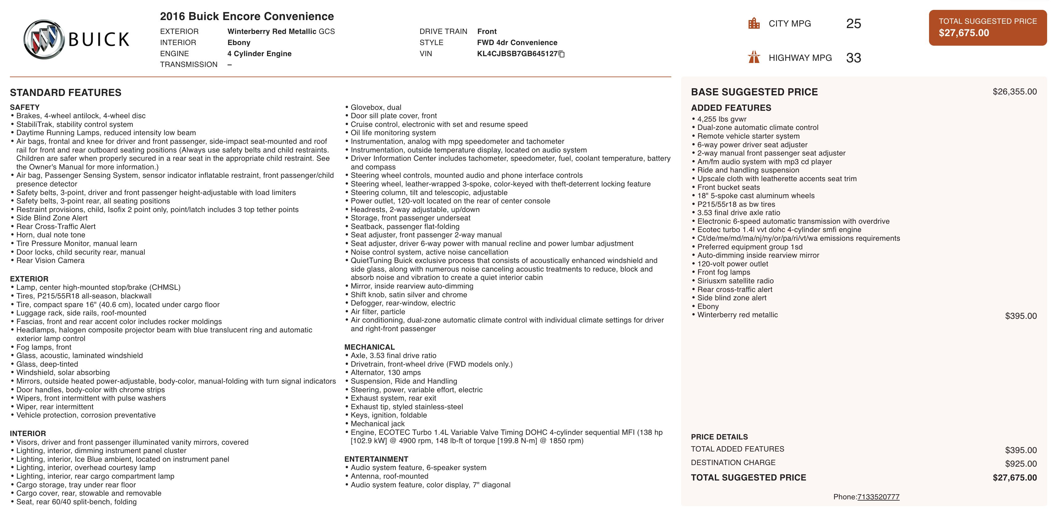 Used 2016 Buick Encore Convenience image 5