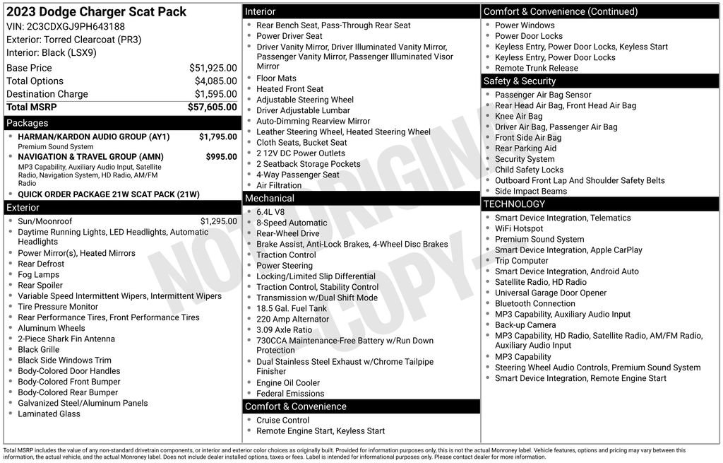 Used 2023 Dodge Charger Scat Pack w/ Harman/Kardon Audio Group RWD image 6