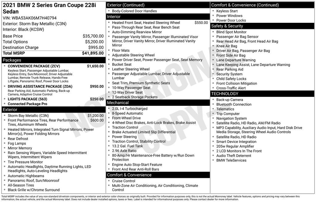 Used 2021 BMW 228i Gran Coupe w/ Convenience Package FWD image 4