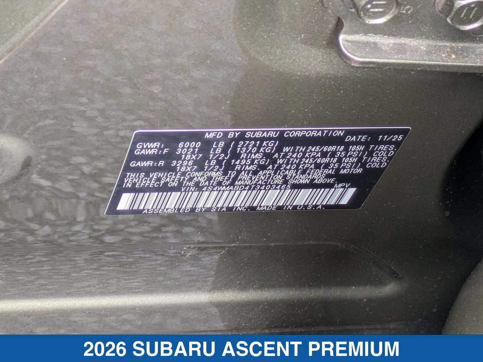 Certified 2026 Subaru Ascent Premium AWD/4WD image 39