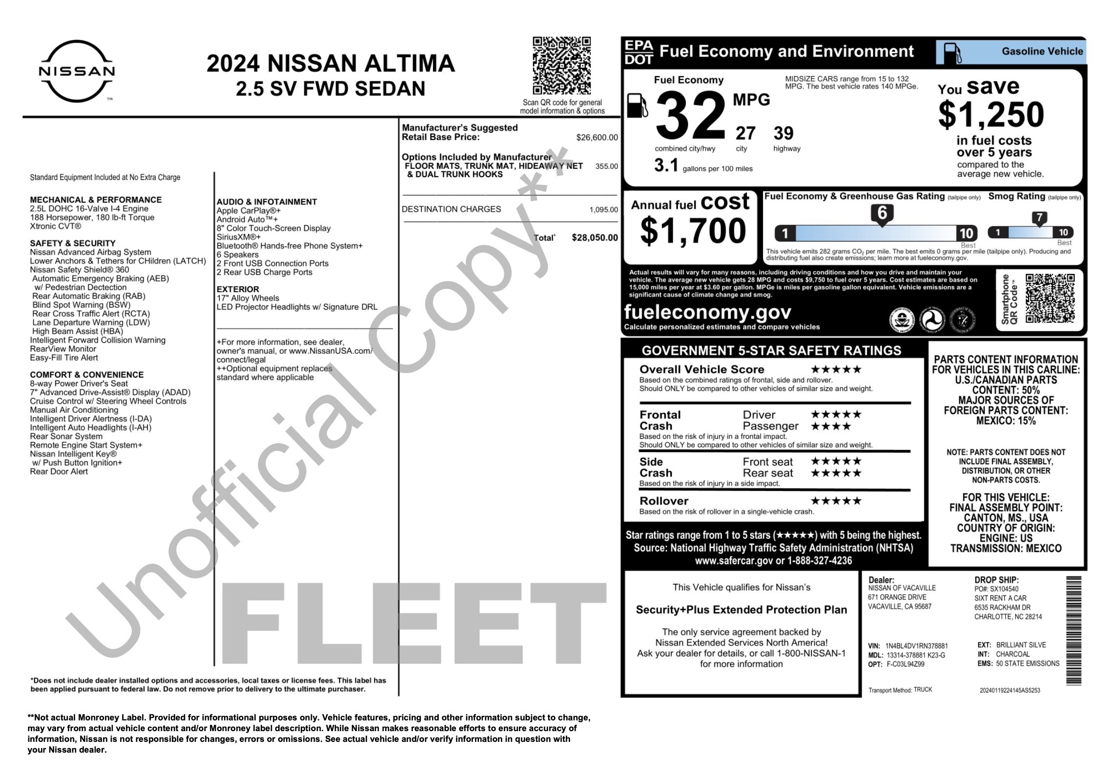 Used 2024 Nissan Altima 2.5 SV FWD image 3