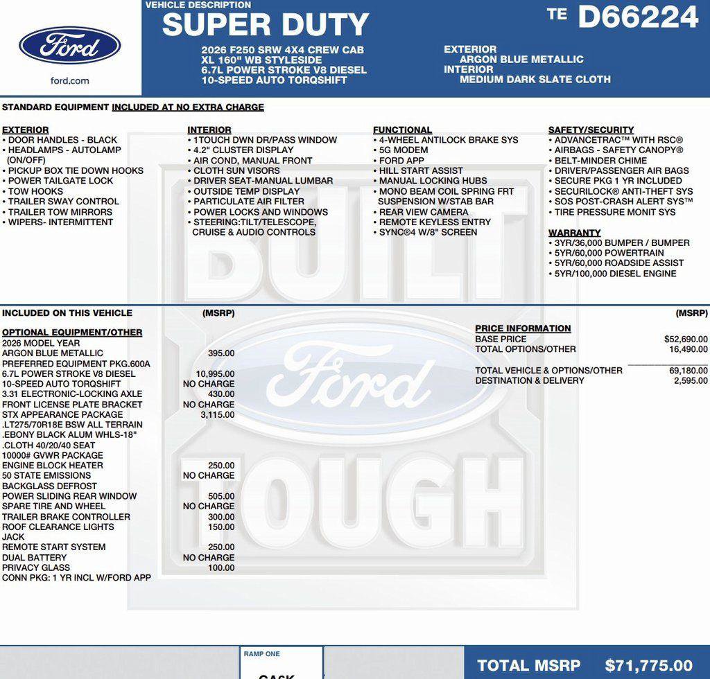 New 2026 Ford F250 XL w/ STX Appearance Package image 2