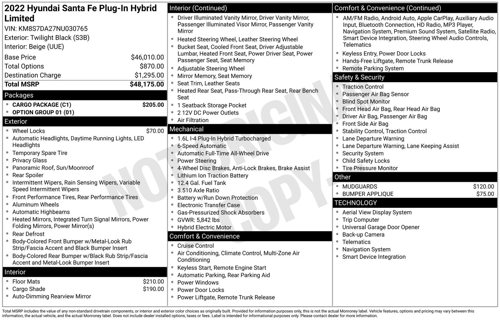 Used 2022 Hyundai Santa Fe Limited w/ Cargo Package image 7