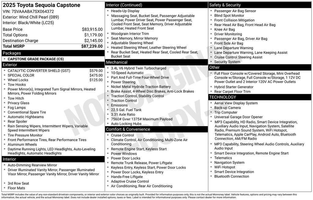 Used 2025 Toyota Sequoia Capstone AWD/4WD image 47