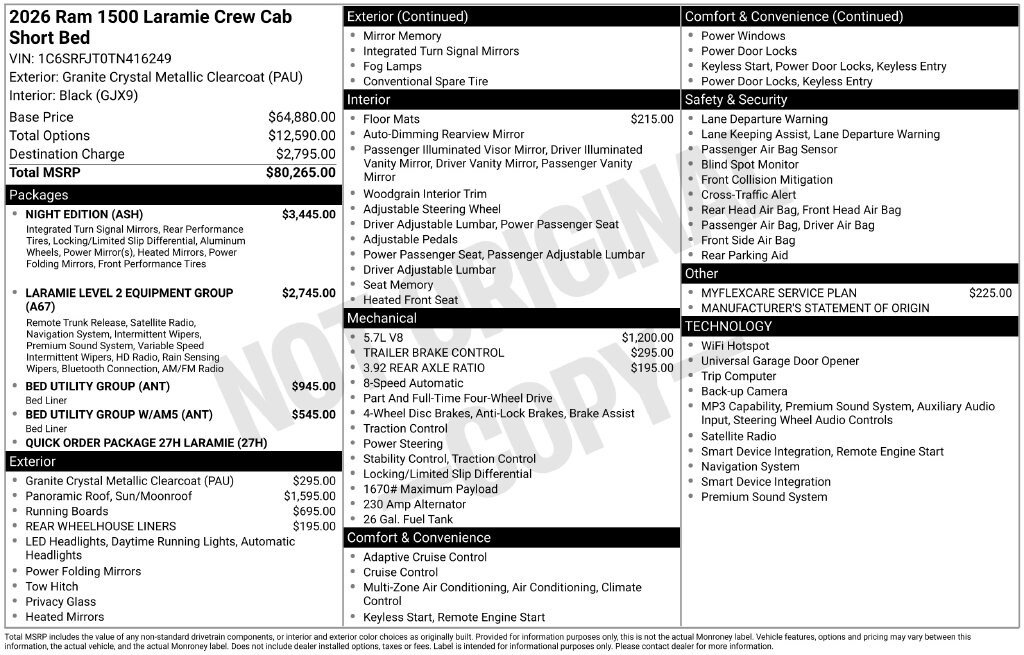 New 2026 RAM 1500 Laramie w/ Night Edition AWD/4WD image 4