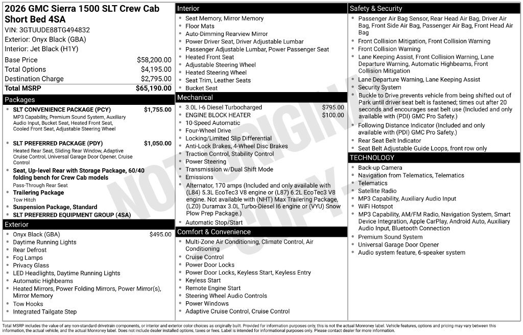 New 2026 GMC Sierra 1500 SLT w/ SLT Convenience Package AWD/4WD image 5