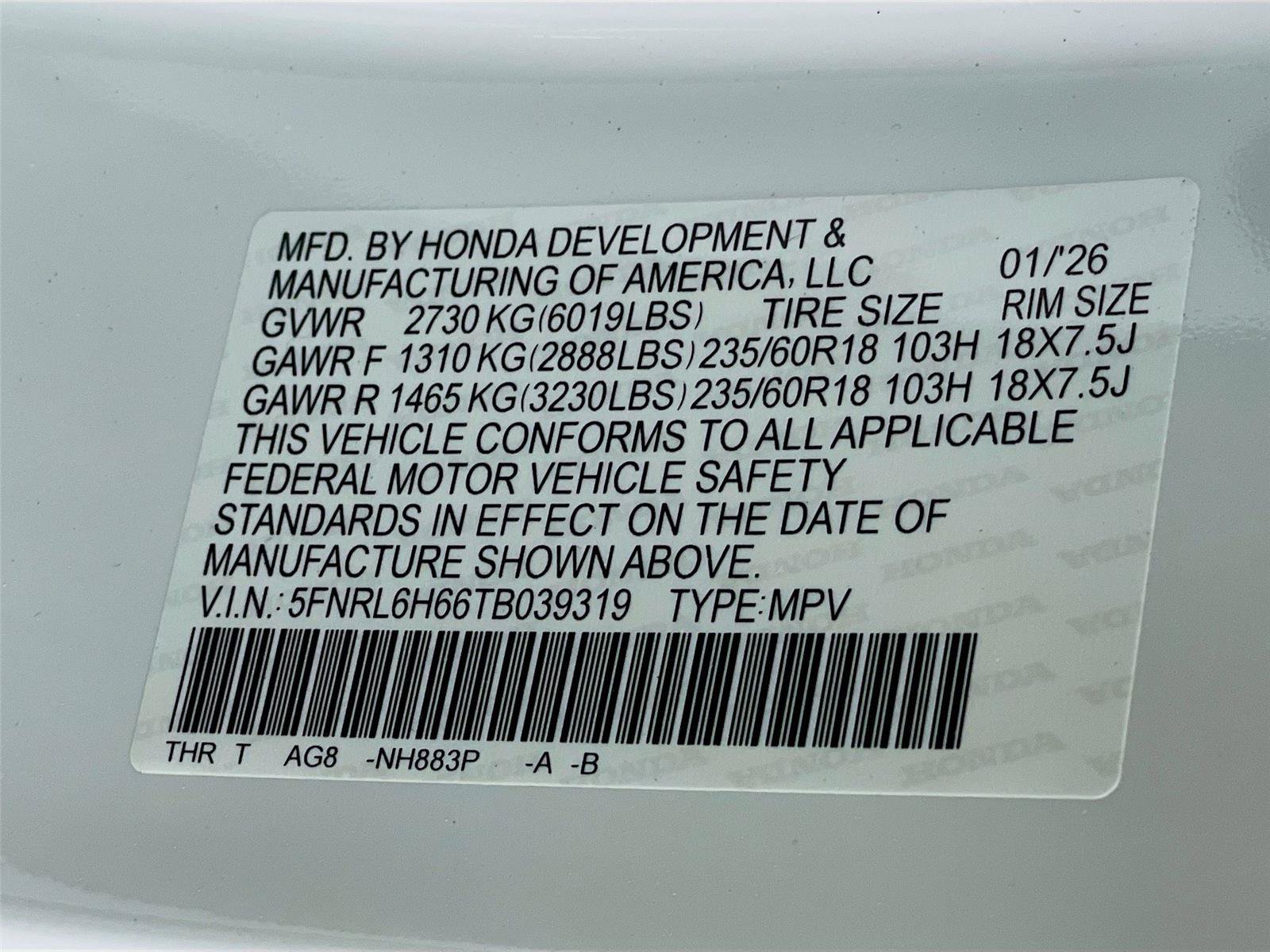New 2026 Honda Odyssey EX-L image 23