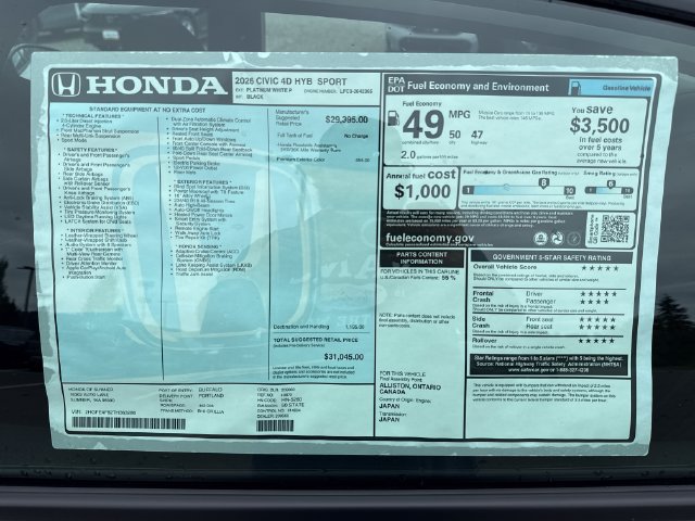 New 2026 Honda Civic Sport image 32