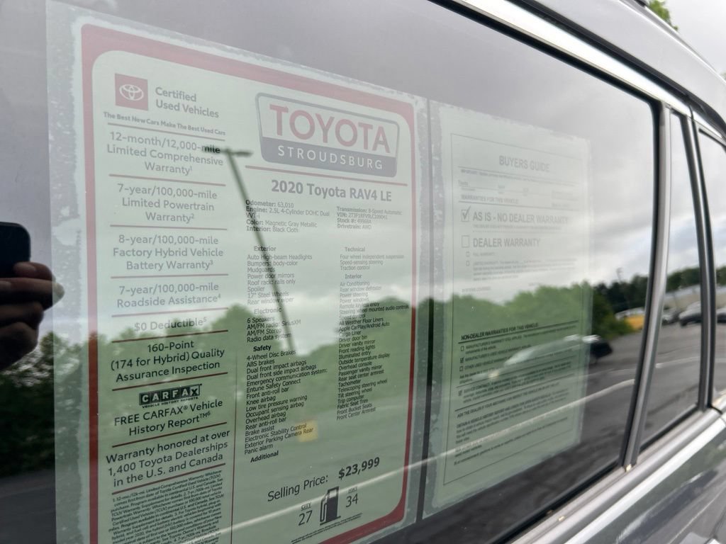 Certified 2020 Toyota RAV4 LE w/ All Weather Liner Package AWD/4WD image 27