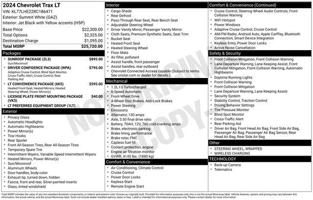 Used 2024 Chevrolet Trax LT w/ Sunroof Package FWD image 7