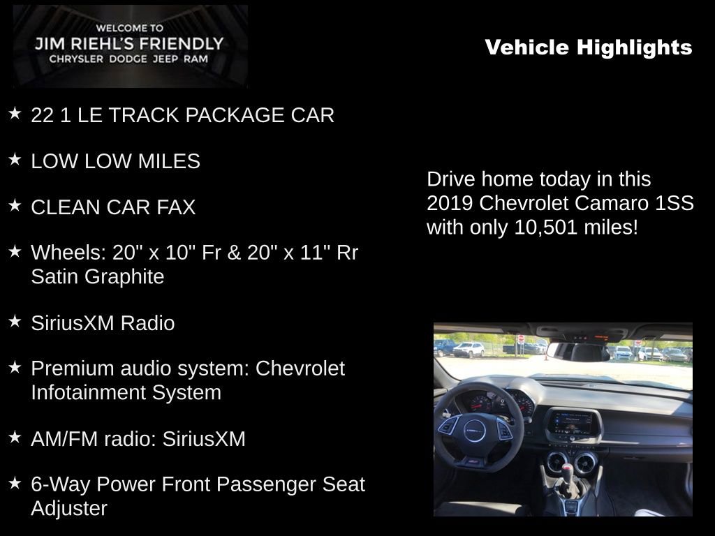 Used 2019 Chevrolet Camaro SS RWD image 5
