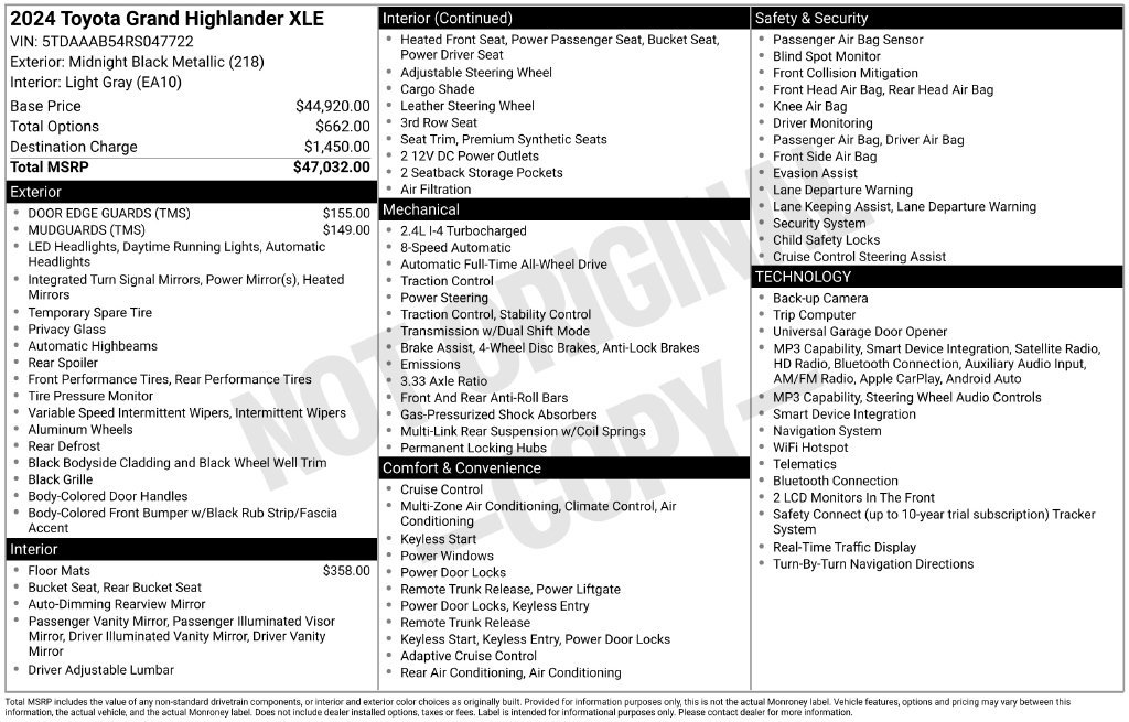 Used 2024 Toyota Grand Highlander AWD image 15