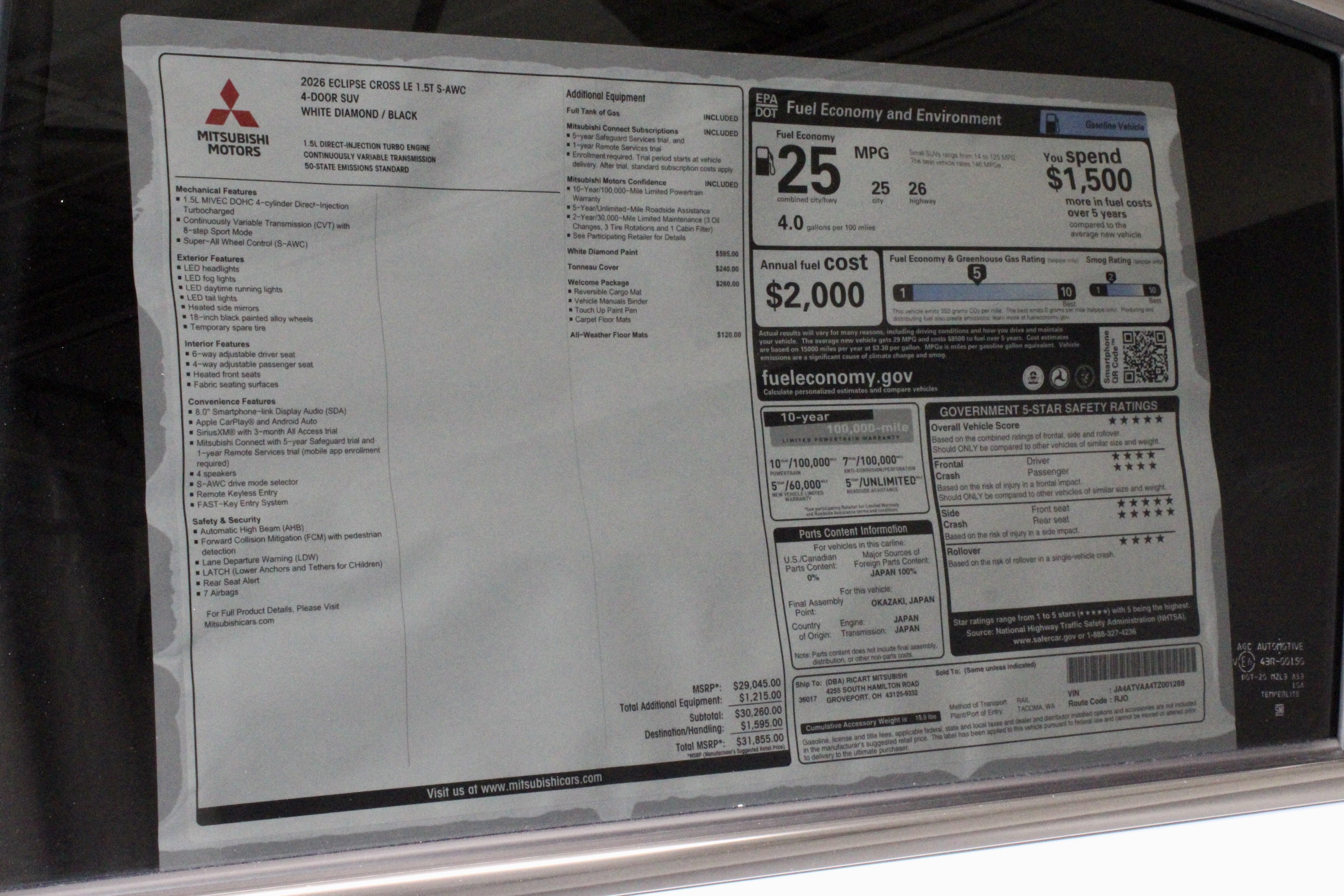 New 2026 Mitsubishi Eclipse Cross LE image 31