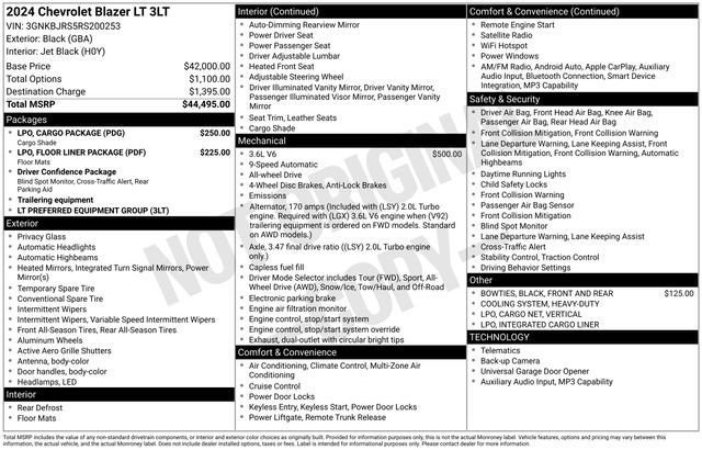 Certified 2024 Chevrolet Blazer LT w/ LPO, Cargo Package AWD/4WD image 6