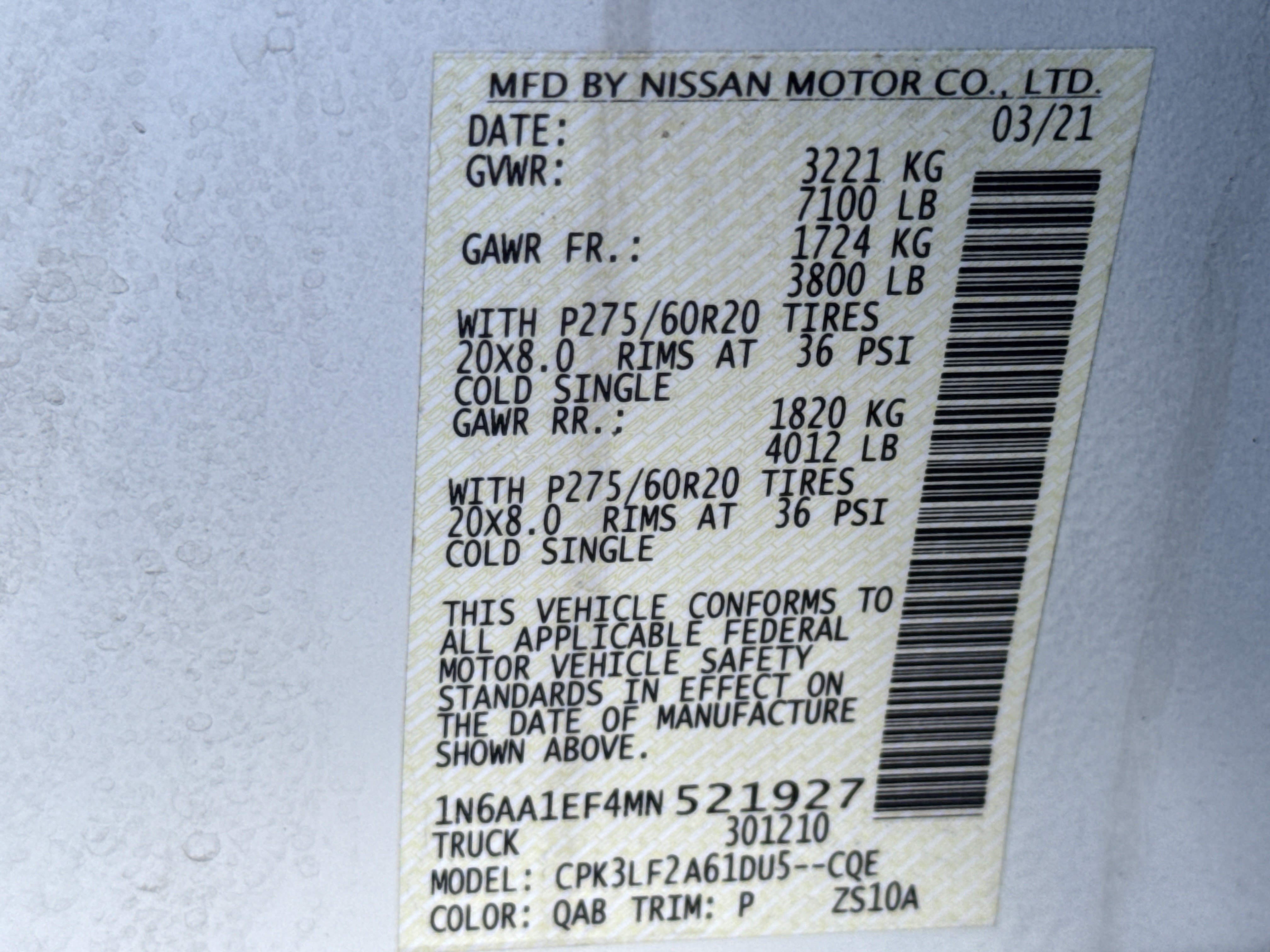 Used 2021 Nissan Titan Platinum Reserve w/ Moonroof Package RWD image 35