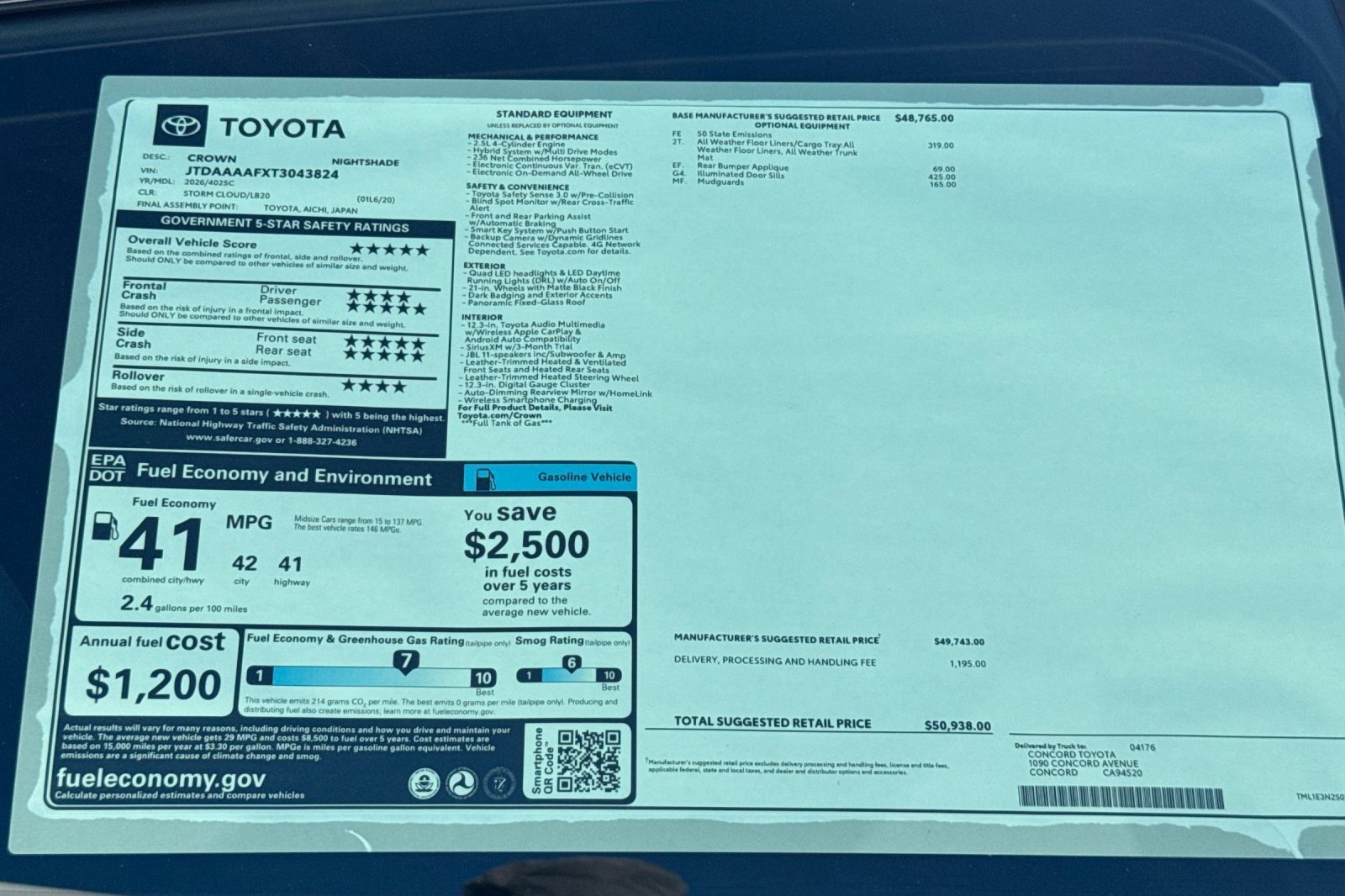 New 2026 Toyota Crown Nightshade image 28